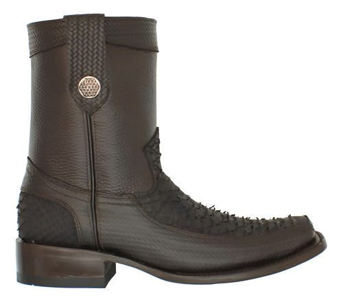 Bota Mod. Orion En Piel De Pitón Color Café Para Hombre