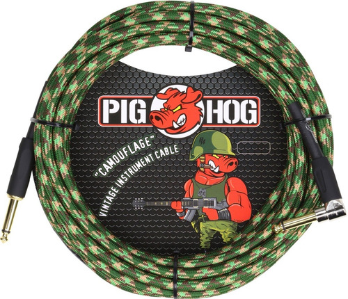 Imagen 1 de 2 de Pig Hog Pch20cf Cable Plug De Tela De 6 Metros