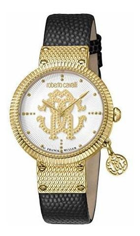 Women's Rc-57 Gold Tone Swiss Quartz Watch With Leather Calf