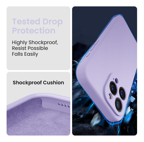 Funda Para iPhone 15 Pro Con 2 Protector Pantalla Color Lila