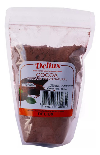 Cacao En Polvo Cocoa 100% Natural Oaxaca Artesanal 500 Gr