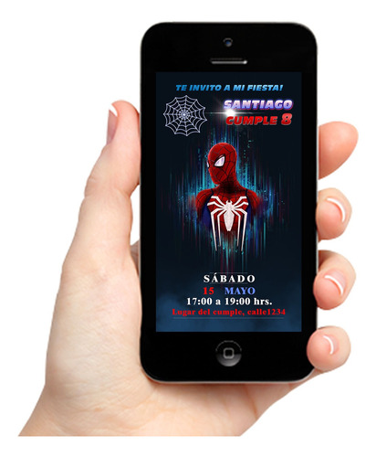 Tarjeta Invitación Digital Cumple Spiderman - Hombre Araña