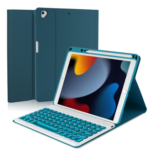 Estuche Con Teclado Para iPad 10.2puLG Compatible Con iPad