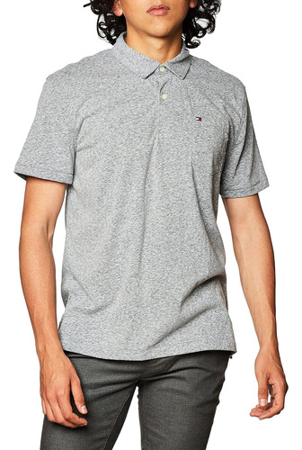 Playera Polo Tommy Hilfiger Gris Para Hombre 78j2983