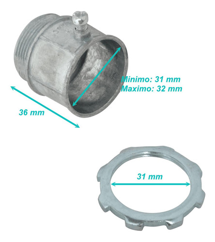Caja Emt32-sa 32mm Zinc Clickbox