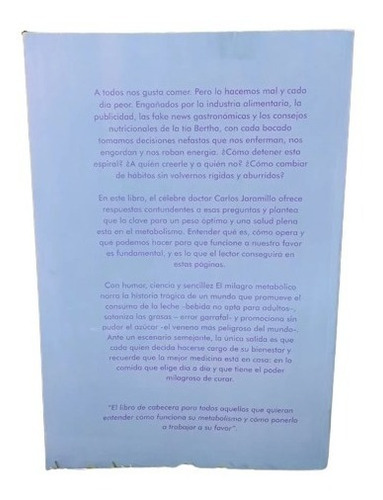 Imagen 3 de 3 de El Milagro Metabólico Libro Nuevo (fisico)