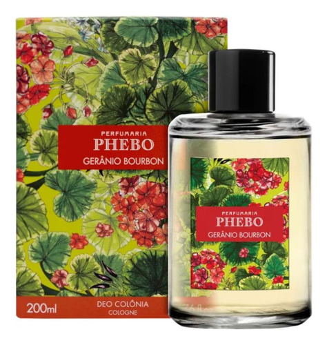 Perfume Deo Colônia Gerânio Bourbon 200ml Phebo
