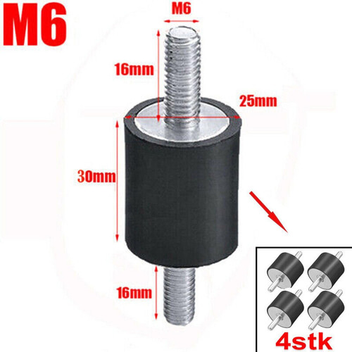W 4 Piezas De Soportes Aisladores Antivibración De M6