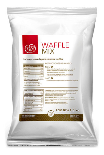 Harina Para Waffles, Wafflemix Bolsa 1.5 Kg Neutra Cafeboato