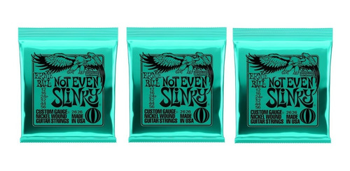 Pack X 3 Encordados Ernie Ball 012 Guitarra Electrica 2626