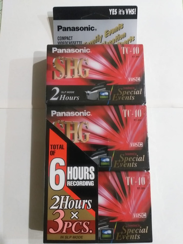 Panasonic Vhs-c Tc-40 Shg 2 Horas (pack X 3)