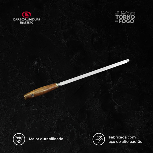 Imagem 8 de 9 de Chaira Estriada Inox Profissional Brazzero Carborundum