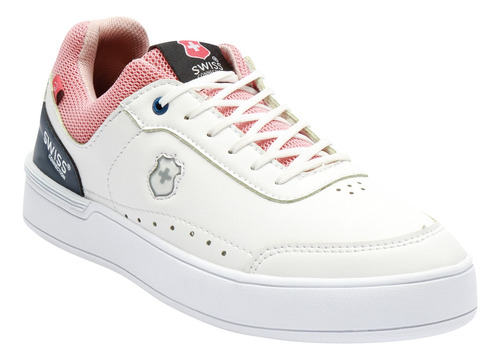 Tenis Urbano De Dama Estilo 5120 Color Blanco Rosa