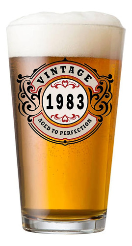 1983 Vintage 16oz Pint Beer Soda Pub Glass Regalos De Cumple