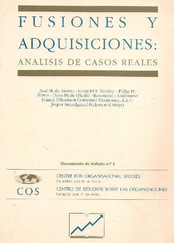 Libro Fusiones Y Adquisiciones.  Analisis De Casos Reales De
