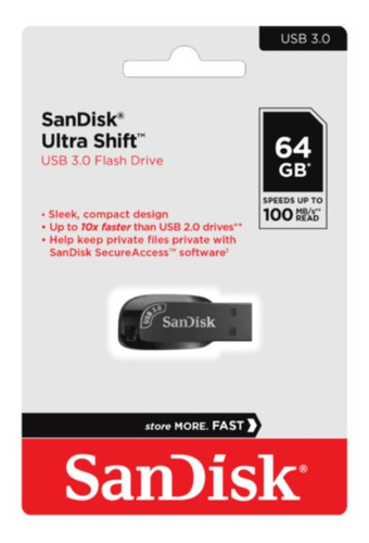 Pack X6 Pendrive 64 Gb Usb 3.0 100 Mb Veloz Shift Sandisk