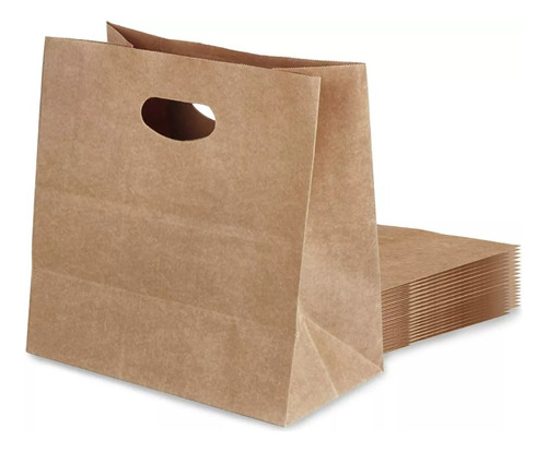 Bolsas Papel Kraft M Con Asa Troquelada 24 Unidades Delivery