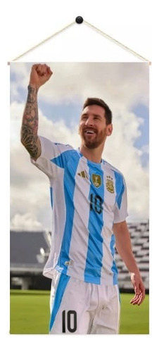 Poster De Tela 3pz Leonel Messi Tipo Pendon
