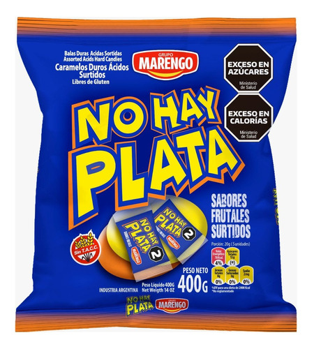 Caramelos Duros Acidos Marengo No Hay Plata X 400 G