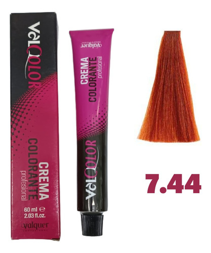 Tinte Valcolor  60g - Rubio Medio Cobrizo Intenso 7.44