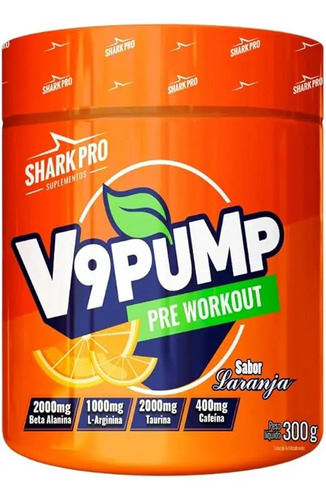 Suplemento em pó Shark Pro Techfun V9 Pump sabor Refrigerante de laranja x 300g