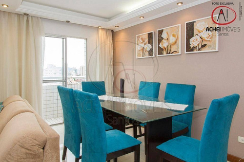 Imagem 8 de 30 de Apartamento Com 2 Dormitórios, 2 Suítes, 3 Banheiros E 1 Vaga Coletiva Suficiente À Venda, 92 M² Por R$ 535.000 - Boqueirão - Santos/sp - Ap10536
