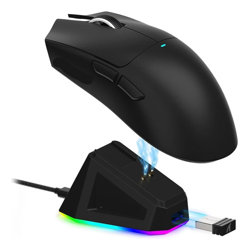 Mouse Inalámbrico Con Base De Carga Rgb, Mouse Gamer