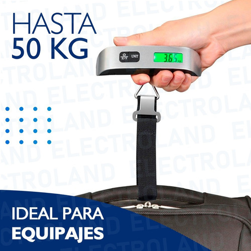 Imagen 4 de 9 de Balanza Digital Portatil 10gr-50kg Viaje Valijas Equipaje