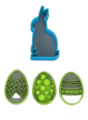 Cortante Marcador Galletitas Conejo + Huevos Pascua 