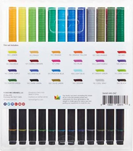 Marcadores Kingart Pro de duas pontas, conjunto de 24 cores exclusivas