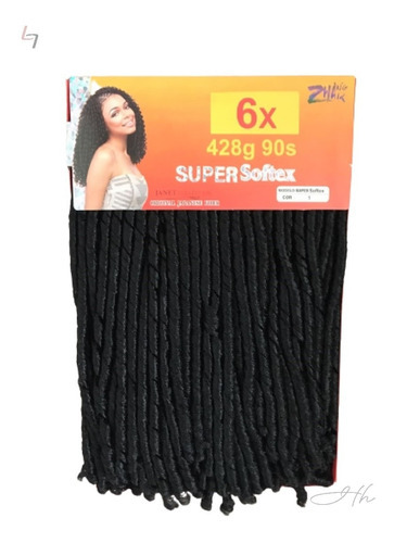 Paquete de pelo rizado Nina Softex, 428 g, estampado en color 1, negro