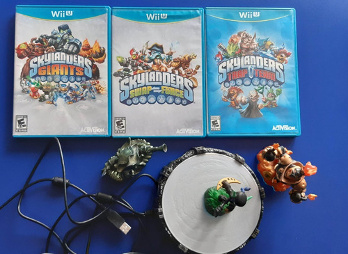 Combo Skylanders Nintendo Wii U 3 Juegos+portal+3 Figuras