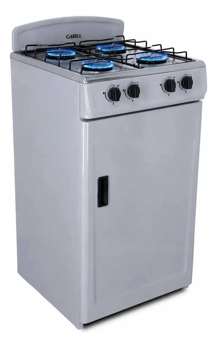 Estufa Parrilla De Gabinete A Gas Lp De 4q Acero Inox Garell Color Gris