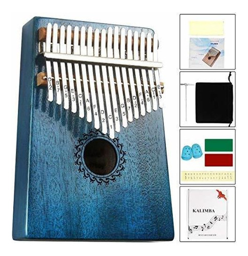 Kalimba Thumb Piano 17 Teclas Con Madera De Caoba Portatil M