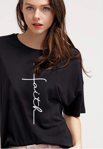 Imagen 4 de 10 de Blusa Playera Camiseta Dama Faith Cruz Fé Colores Elite #509