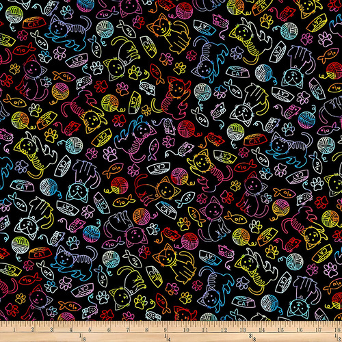 Tela Atemporal De Los Tesoros Arcoiris Doodles Rainbow Cats