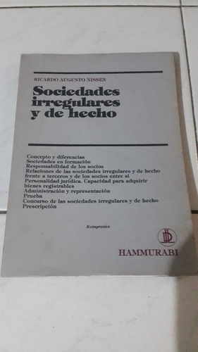 Sociedades Irregulares Y De Hecho Nissen