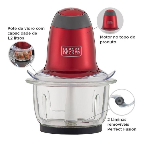 Miniprocessador Jarra De Vidro Black Decker Gift Mp200v