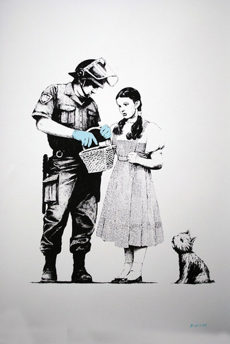 Lamina Fine Art Banksy Stop And Search  60x90 Myc Arte