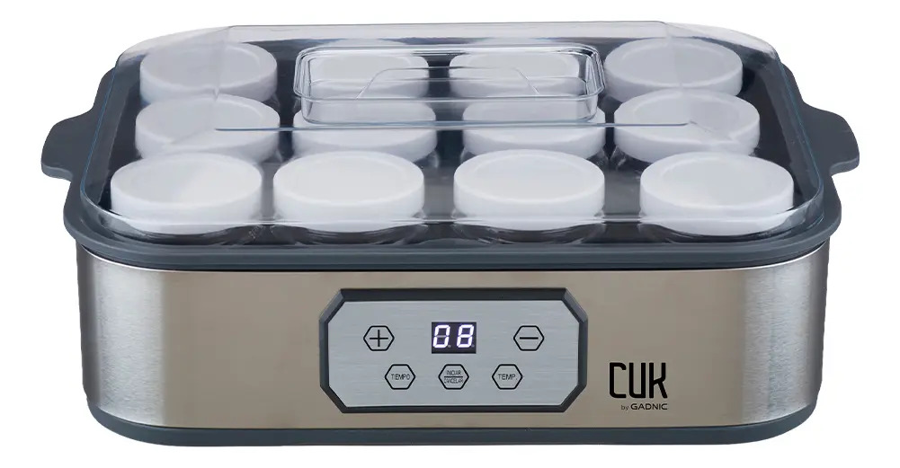 Yogurtera Cuk By Gadnic 2,16 Litros 12 Frascos 180 ml Control Digital Tiempo Programable