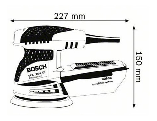 Lijadora profesional roto orbital Bosch Professional GEX 125-1 AE con sistema velcro azul 250W 220V