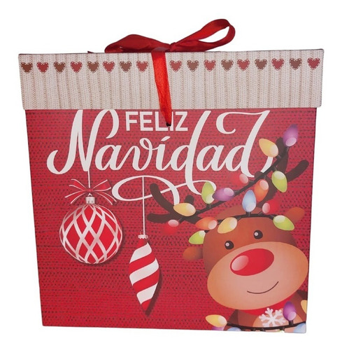 Imagen 4 de 4 de Pack De 6 Cajas De Navidad Plegables De 22x22x22 Cm