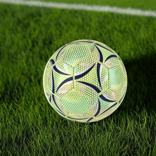 Balon De Futbol Soccer #5 Verde Reflejante Con Bomba Color Amarillo