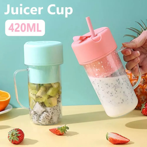 Mini Liquidificador Caneca Mixer 6 Lâminas E Canudo/ Copo Cor 3.7v