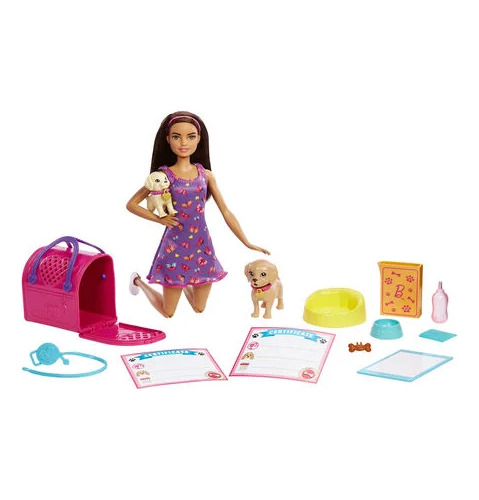 Barbie Set De Juego Adopta Un Perrito Latina Mattel Gs
