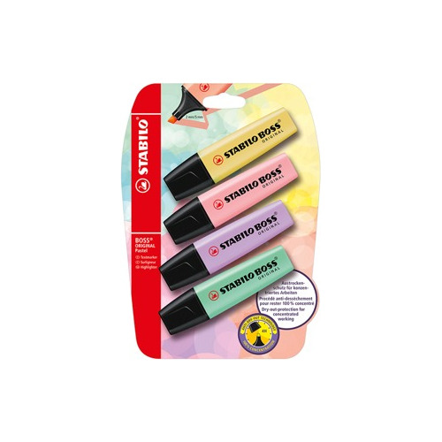 Destacador Stabilo Boss Pastel Blister X4