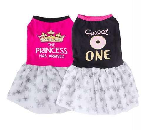 Vestido De Princesa Para Perro, 2 Piezas Con Volantes, Vesti