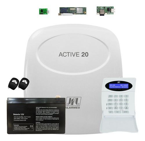 Central De Alarme Active 20 Ethernet Com Modulos E Bateria