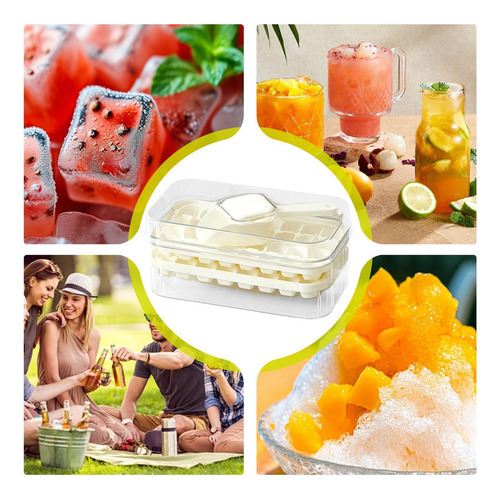 Wh Bandeja Hielo Con Tapa Y Contenedor Bandejas Hielo Par