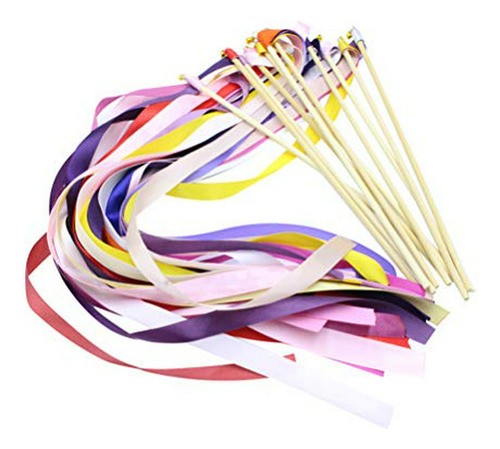 Serpentinas - Amosfun 12pcs Ribbon Wands Wedding Party Stre